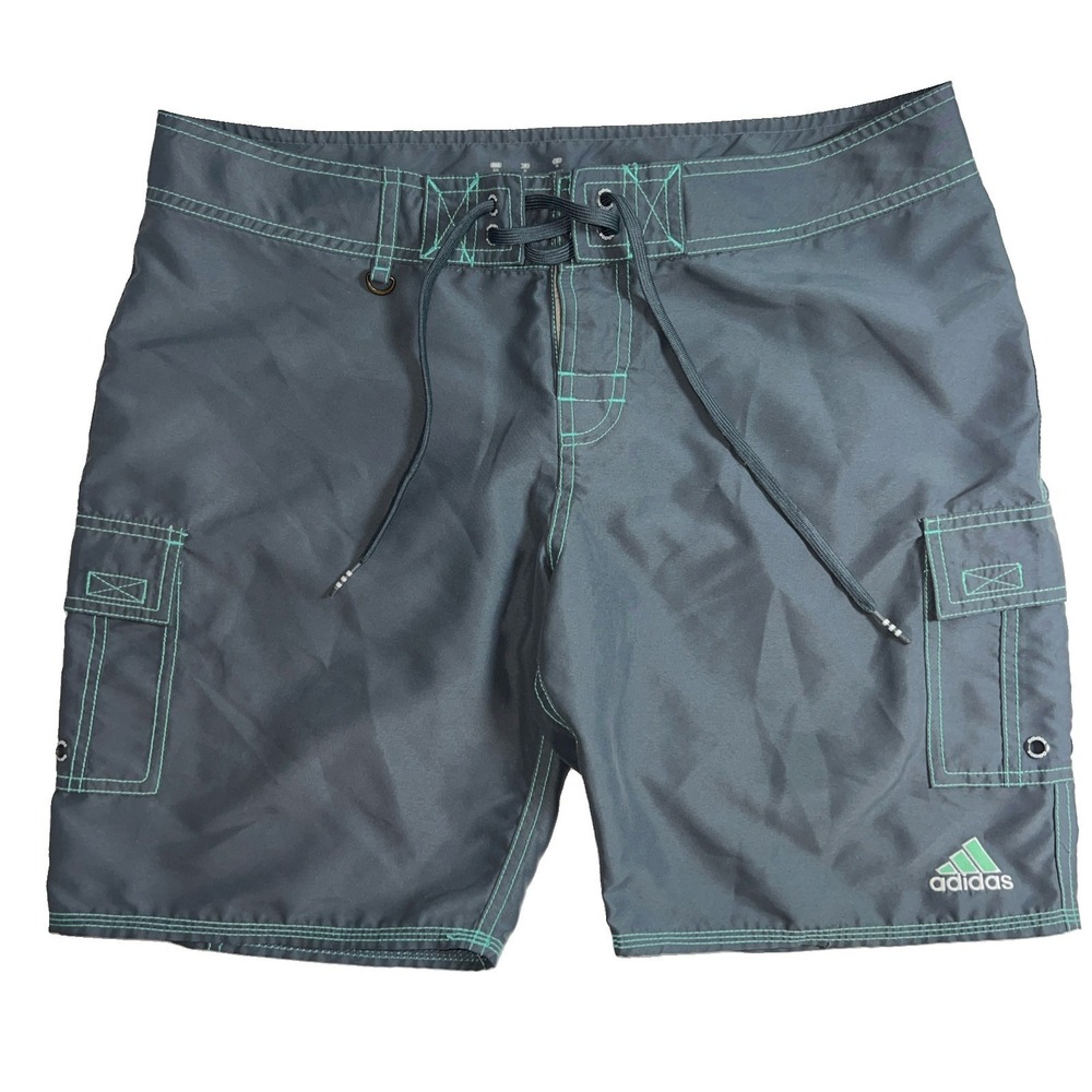 Adidas Women's Gray Athletic Shorts Cargo Pockets Drawstring Size Medium